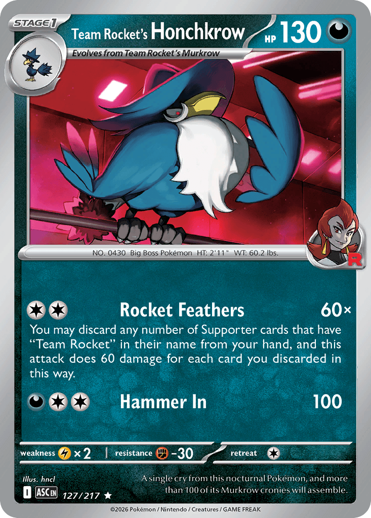 Team Rockets Kramshef (Team Rocket's Honchkrow)